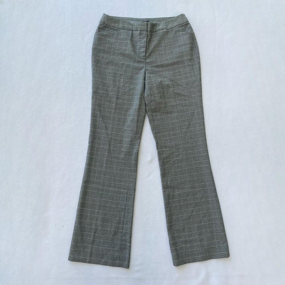 Jones New York Stretch Gray Tartan Plaid Slacks Dress Pants Sz 6 Corpcore Fall